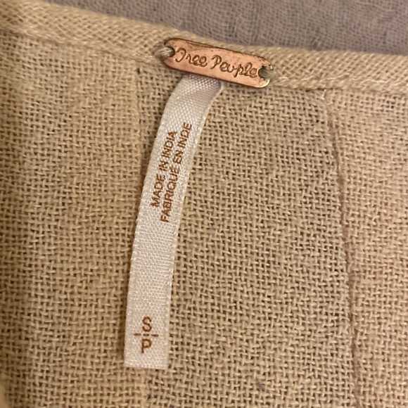 Free People Embroidered Beige Wrap Mini Dress. Size S - Picture 10 of 10